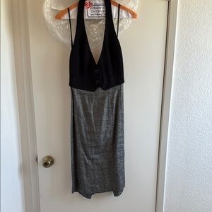 Bebe Elegant Black Buttoned Dress